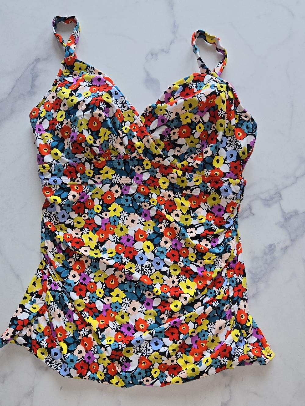 Anne Cole Ditsy Floral-Print Underwire Swim Tankini Top Swim Beach 32DD 34D NWT - Picture 4 of 10